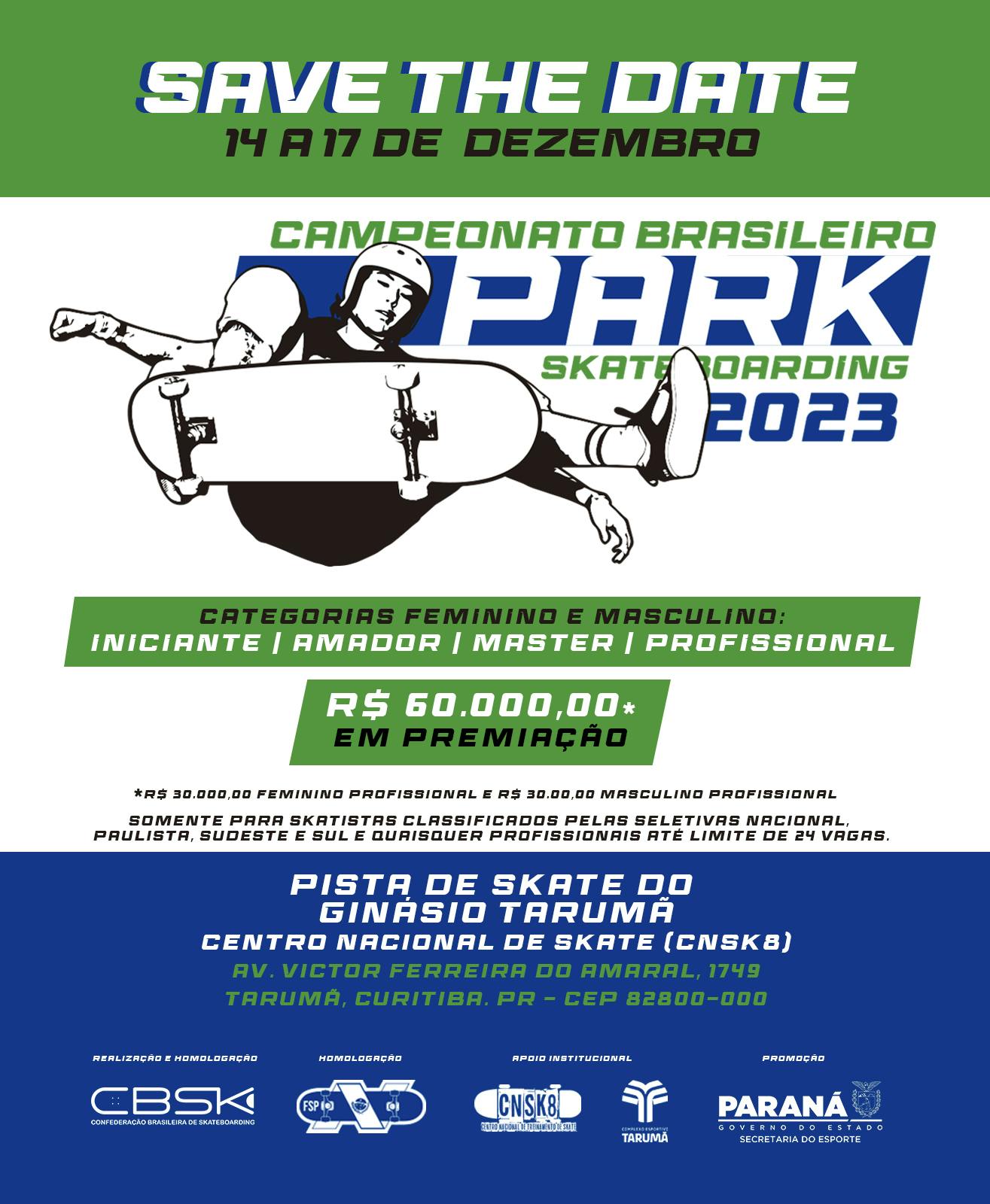 Campeonato Brasileiro de Park 2023 - Master Feminino :: CBSK - CONFEDERAÇÃO  BRASILEIRA DE SKATE