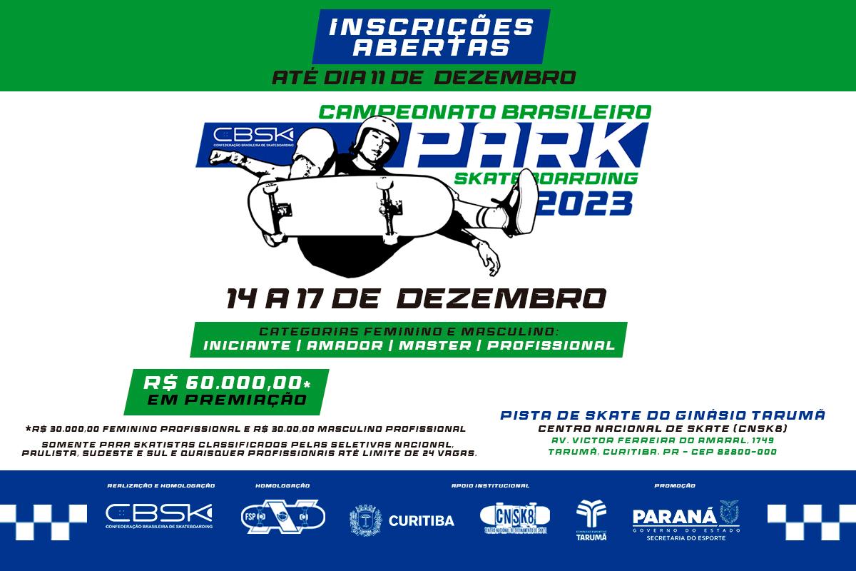 Público terá entrada franca no Brasileiro de Park, em Curitiba (PR)