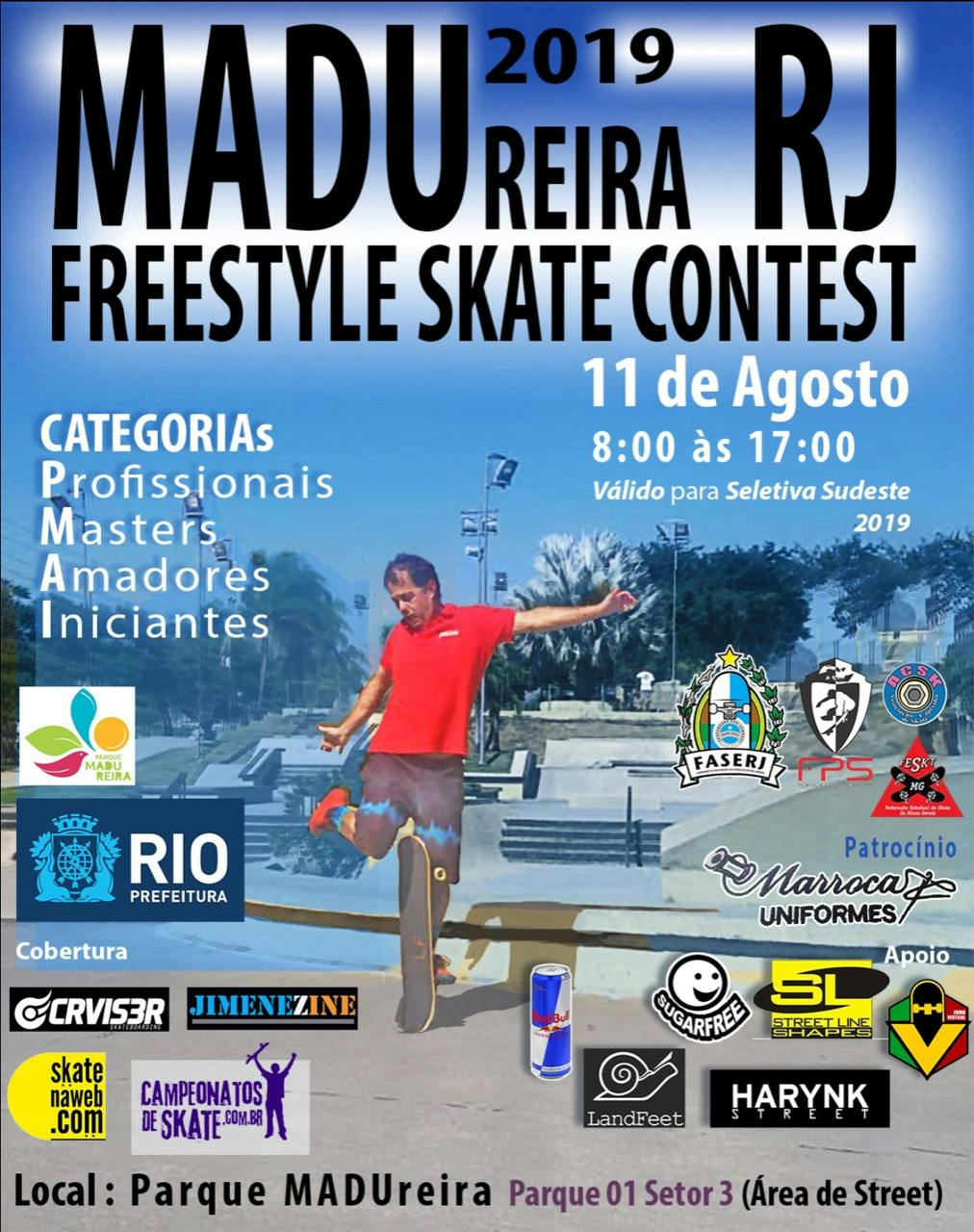 Rio de Janeiro recebe Madu Freestyle Skate Contest valendo seletiva para Brasileiro da modalidade